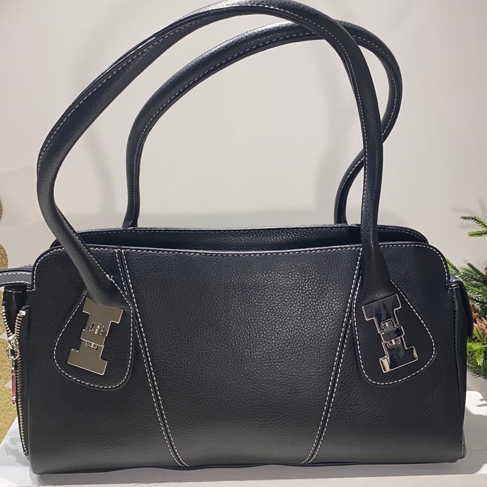 Black Shoulder Bag Faux Leather